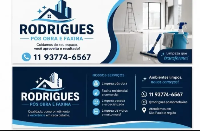 Pós obra e faxina
