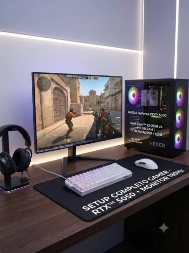 Setup Gamer Completo RTX 5050 | Monitor 180Hz | Teclado Magnético