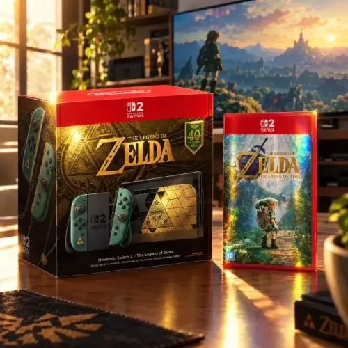 Nintendo Switch 2 - Edição The Legend Of Zelda 40 Anos + Jogo FOIL Limitada