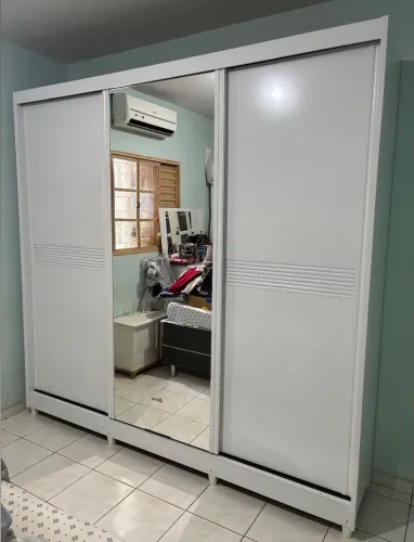 Guarda Roupa Casal MDF - Com espelho inteiro
