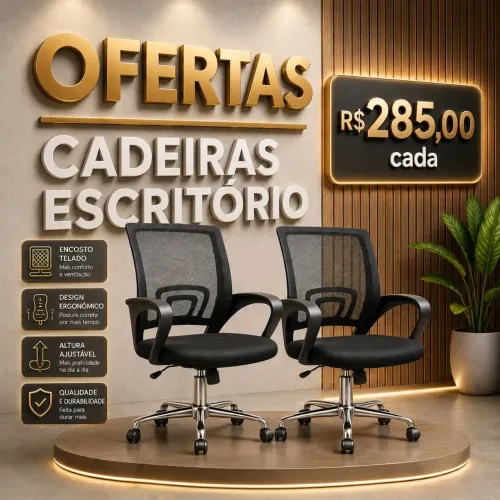 Cadeiras para escritório da marca FORTT - Cada: