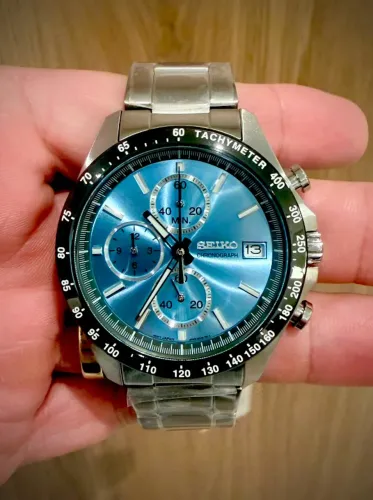 Relógio Seiko SBTR029 Cronógrafo JDM Ice Blue - Novo Full Set - Lacrado
