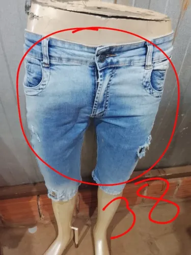 Short masculino jeans tamanho 38