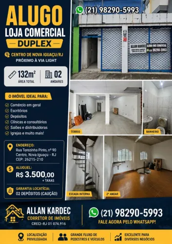 Alugo 132m². Centro - Nova lguaçu/RJ.