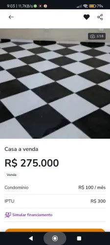 Vende-se uma casa 3 cômodos e um banheiro