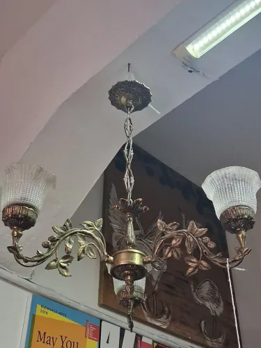 Lustre Clássico de teto de três braços em bronze 