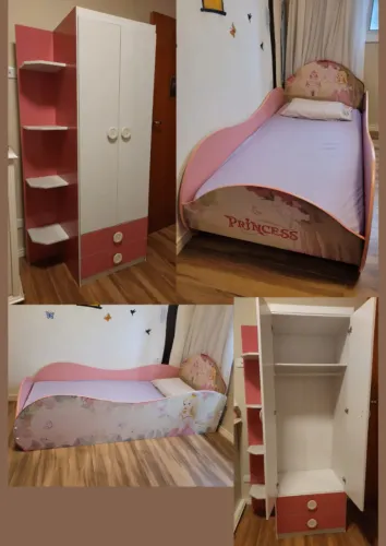 Cama e Guarda Roupas Infantil