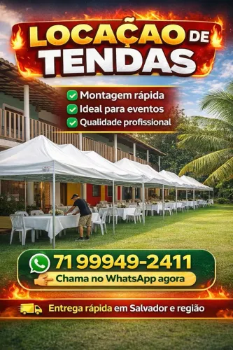 Locação toldos e tendas Salvador e região entrega imediata