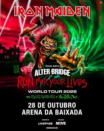 INGRESSOS IRON MAIDEN 28/10 CURITIBA PR