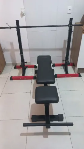 Banco supino e suporte barra ajustável