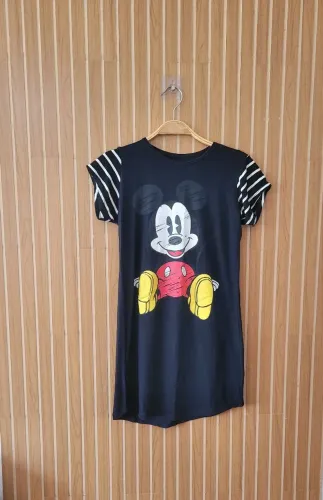 Vestido infantil preto Mickey tam 10