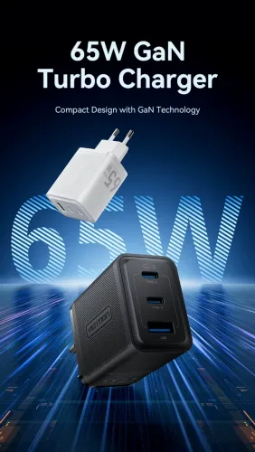 Carregador Turbo Vention 65W Gan Preto