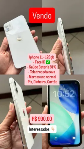 Iphone 11 128gb - Branco usado OTIMO ESTADO