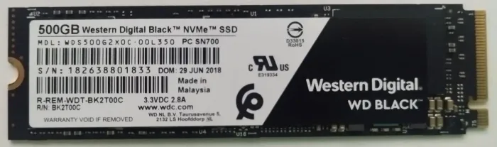 SSD NvMe Western Digital WD Black 500Gb