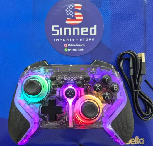 CONTROLE GAMER SEM FIO 600MAH USB TIPO C PG-9666T<br>