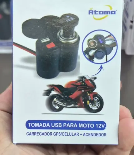 CARREGADOR P/ MOTO C/ACENDEDOR 12V