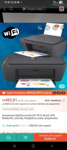 Vendo empressora na caixa nunca usadaelae de cartucho