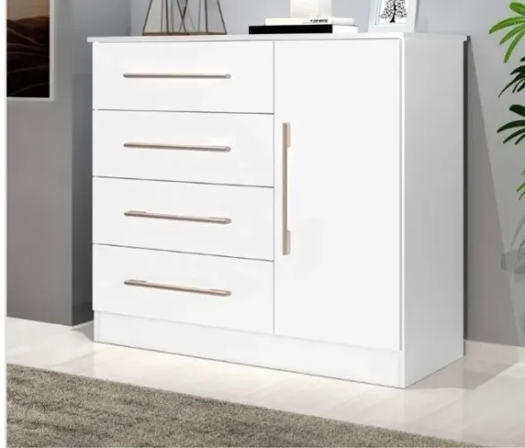 Cômoda sapateira 4 gavetas 1 porta