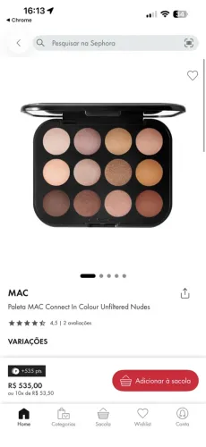 Paleta de sombras MAC Connect In Colour Unfiltered Nudes