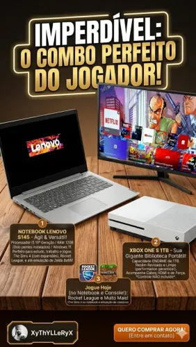 Notebook i5 12GB RAM + Xbox One S 1TB | Combo Completo p/ Trabalho e Jogos(LEIA!)
