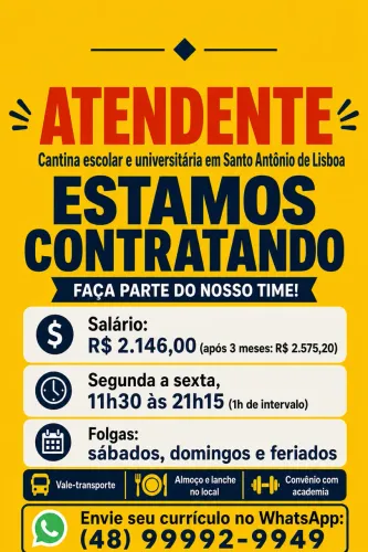 ATENDENTE de CANTINA
