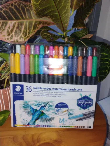 kit 36 cores canetinha e brush staedler original