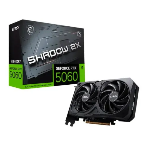 Placa de Video MSI GeForce RTX 5060 Shadow 2X OC, 8GB, GDDR7, 128-bit, 12x 247,24