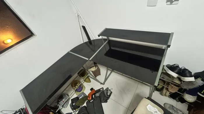 Mesa em L de Vidro Temperado