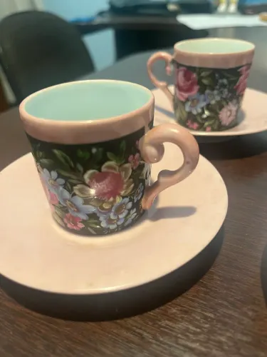 Conjunto de xícaras de porcelana Schmidt 