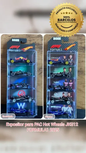 Expositor para Pac Hot Wheels FÓRMULA1 2025 -JKG12 (Pilotos e Escuderias)