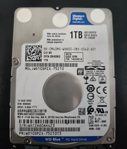 HD WD de 1TB de notebook
