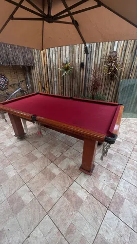 Mesa de Sinuca/Bilhar 2,20m com Ardósia - Madeira