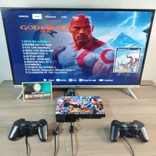 Ps2 tunado com muitos jogos 