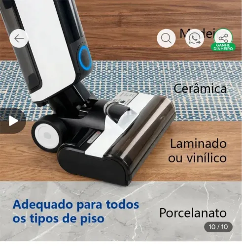 Máquina de lavar, aspirar e secar o chão
