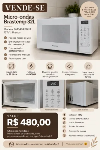 Microondas Brastemp 32 litros