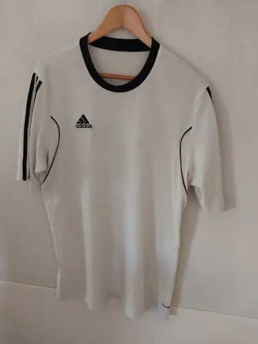 1 camiseta adidas original, branca e preta, grande