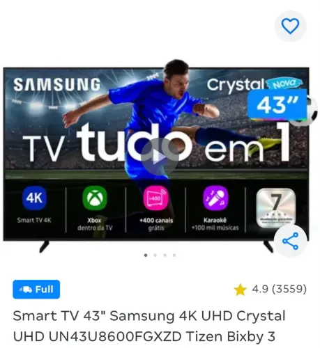 Tv sansung conserto ou retirada de peças 300,00