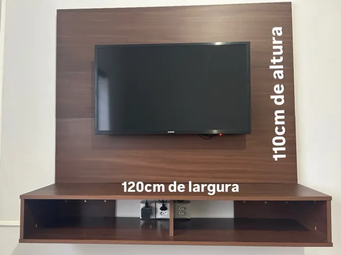 Painel para TV + Rack usados em bom estado de conservação