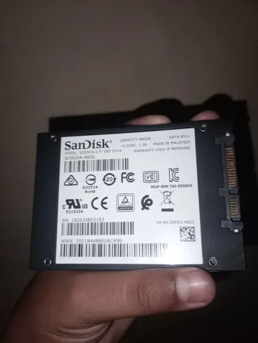 SSD SanDisk Plus 480GB Original - SATA 6Gb/s - Pouco Uso