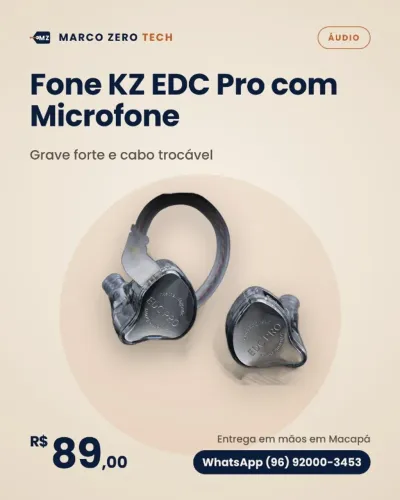 Fone KZ EDC Pro com Microfone