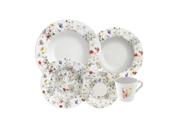 Aparelho de jantar porcelana decorada Ana Clara Tramontina 20 peças