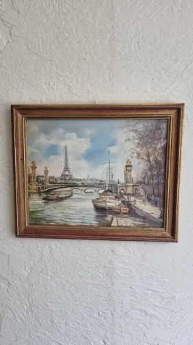Quadro Vintage Paris - Pont Alexandre III Assinado
