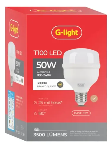 Lâmpada Led 50w Branco Frio 6500k G-light Bivolt