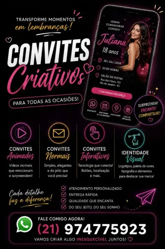 Convite animado APENAS R$25!