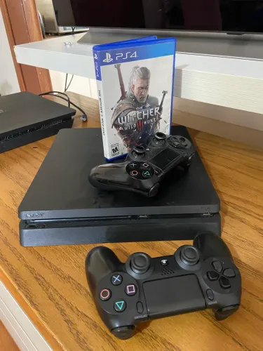 PS4 Slim Com Controle Jogo e cabos | entrego e parcelo 