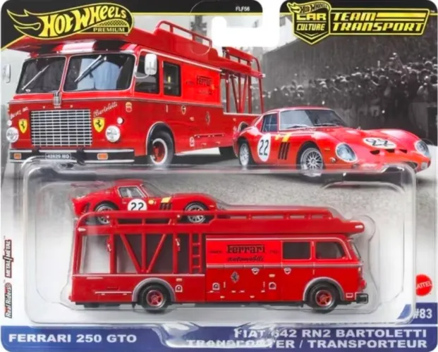 Hot Wheels Team Transport Ferrari GTO e Fiat Bartoletti