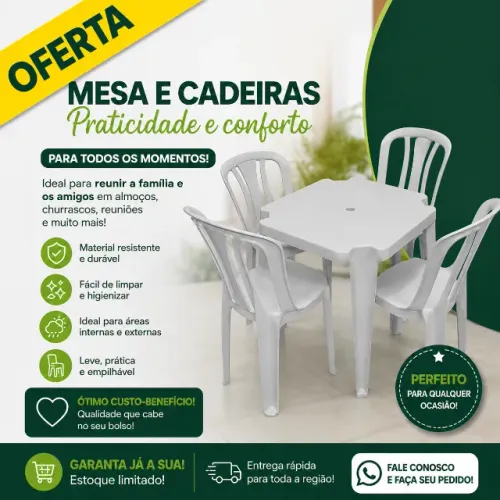 Kits mesa e cadeira 180kg
