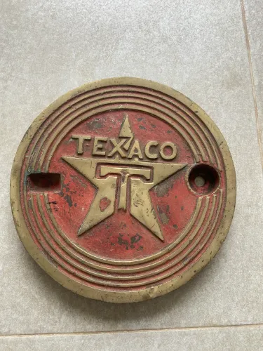 Tampa de posto Texaco antiga e rara