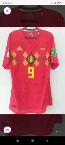 Camisa Bélgica Copa Mundo 2018 #9 Lukaku Jogo Autografada Certificada