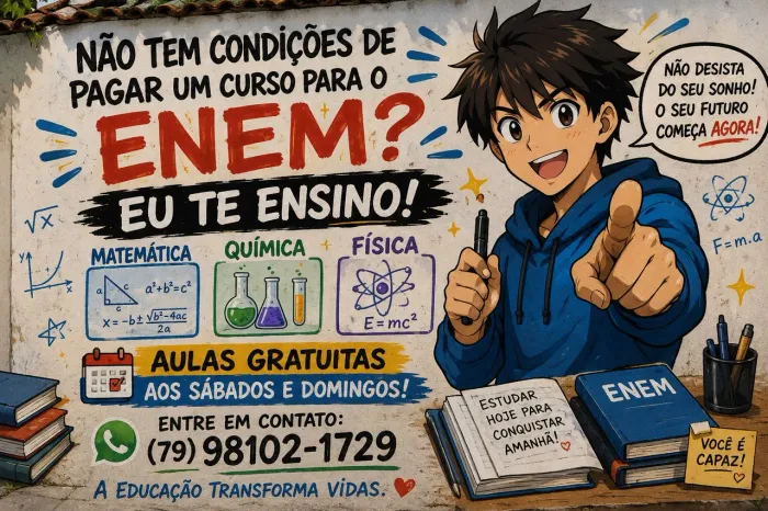Reforço escolar gratuito para o Enem 